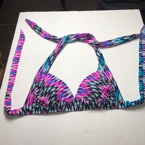 NWT Quint Soul pink and blue bikini top size 6